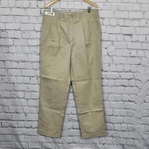 2/$20 Edwards Tan Wrinkle-Resistant Pleated Pants Size 36 NWT Dress Slacks